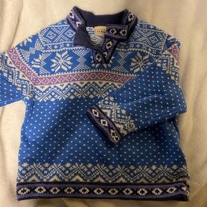 LL Bean Fair Isle knit boys sweater